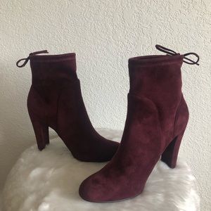 Burgundy Suede Rocker Boots